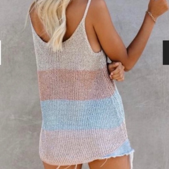 NWT STORIA Vici Metallic Color Block Tank - Picture 2 of 7